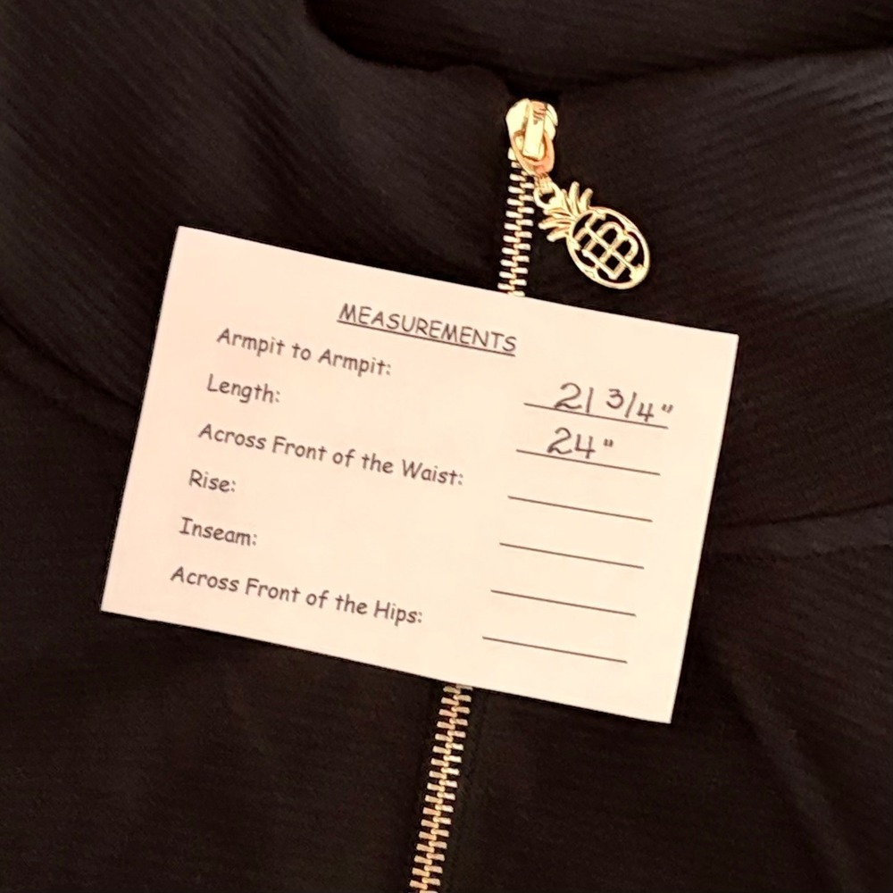 TOMMY BAHAMA Black Ribbed Knit Full Zip Jacket Gold Pineapple Hardware Medium - Picture 12 of 12